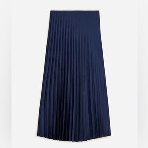 J. Crew Pleated Midi Skirt in Navy